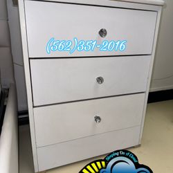 Three Drawer White Compressed Wood