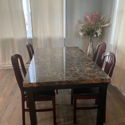 dining table and chairs