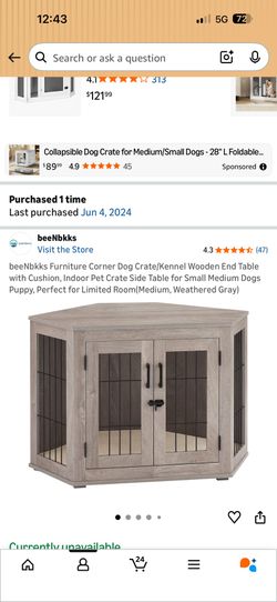 Amazon corner table dog crate