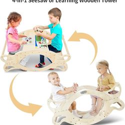 Kids multifunction table w/ seesaw