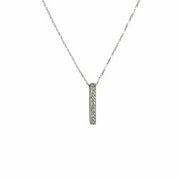 Necklace Solid white gold 14k. Bar