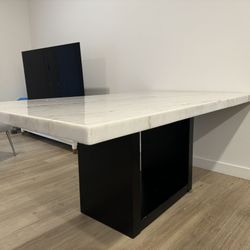 Real Marble Dining Table With Dining Chairs