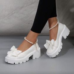 Wedge Platforms With Pearl Chain