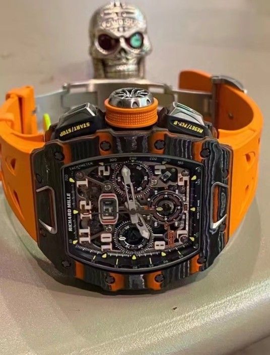 Men's watch Swiss watch Black dial Synthetic fiber case Carbon fiber strap