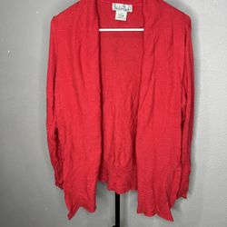 Nouveaux Red Sweater Cardigan Size Medium 