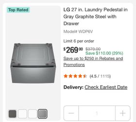 LG 27 in. Laundry Pedestal with Drawer