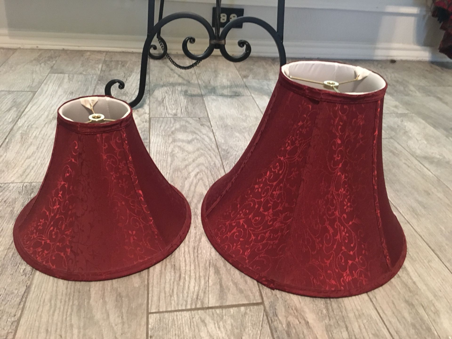 Two Brand New Burgundy Lamp Shades House Decor