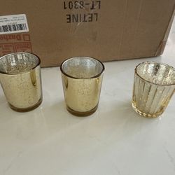 36 Gold Crackle Votive Candle Holders