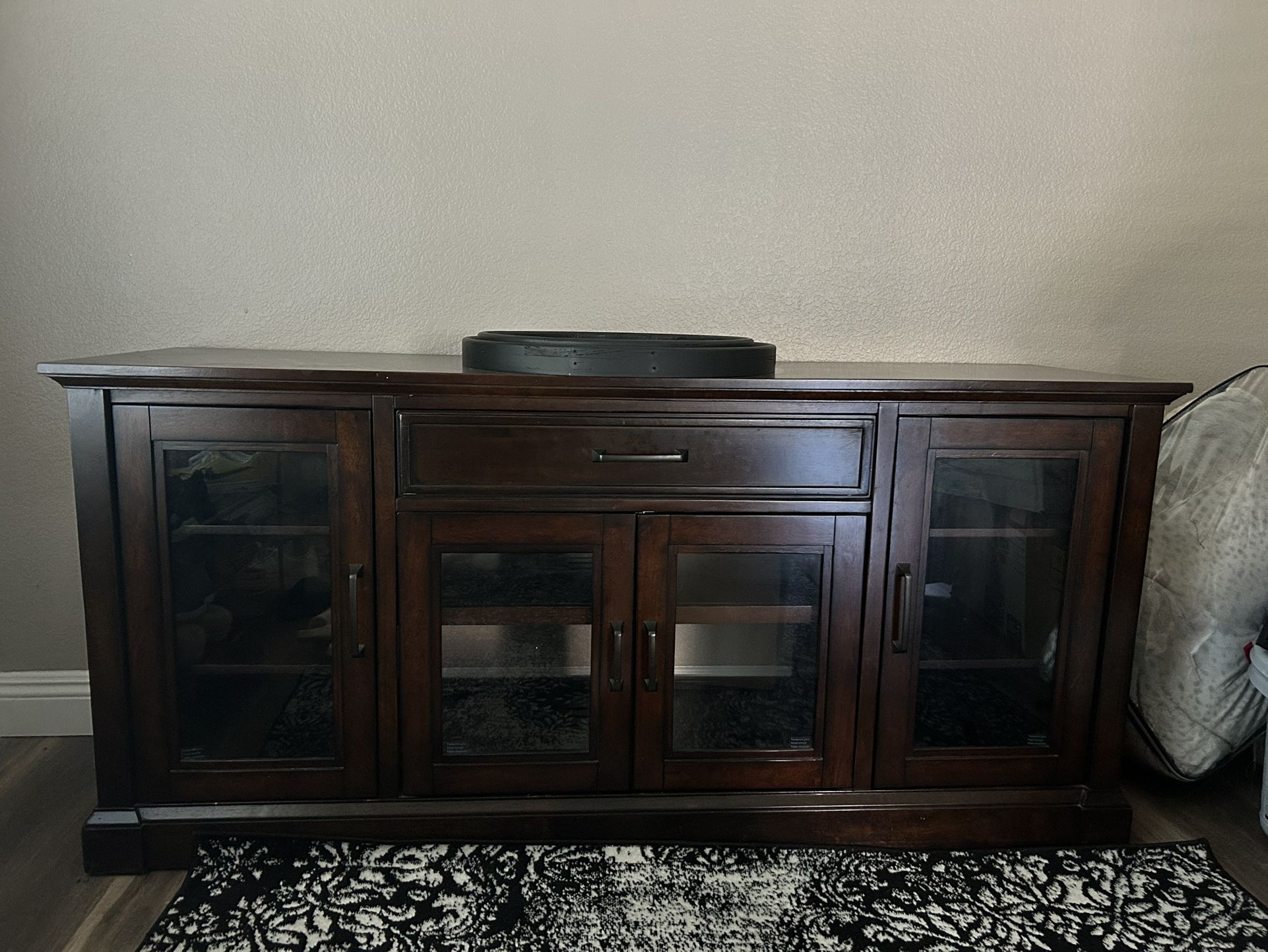 Brown Wood Ottoman 