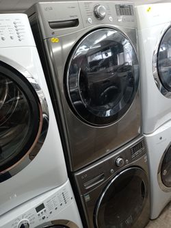 LG gray stackable front load washer and dryer set - Free delivery