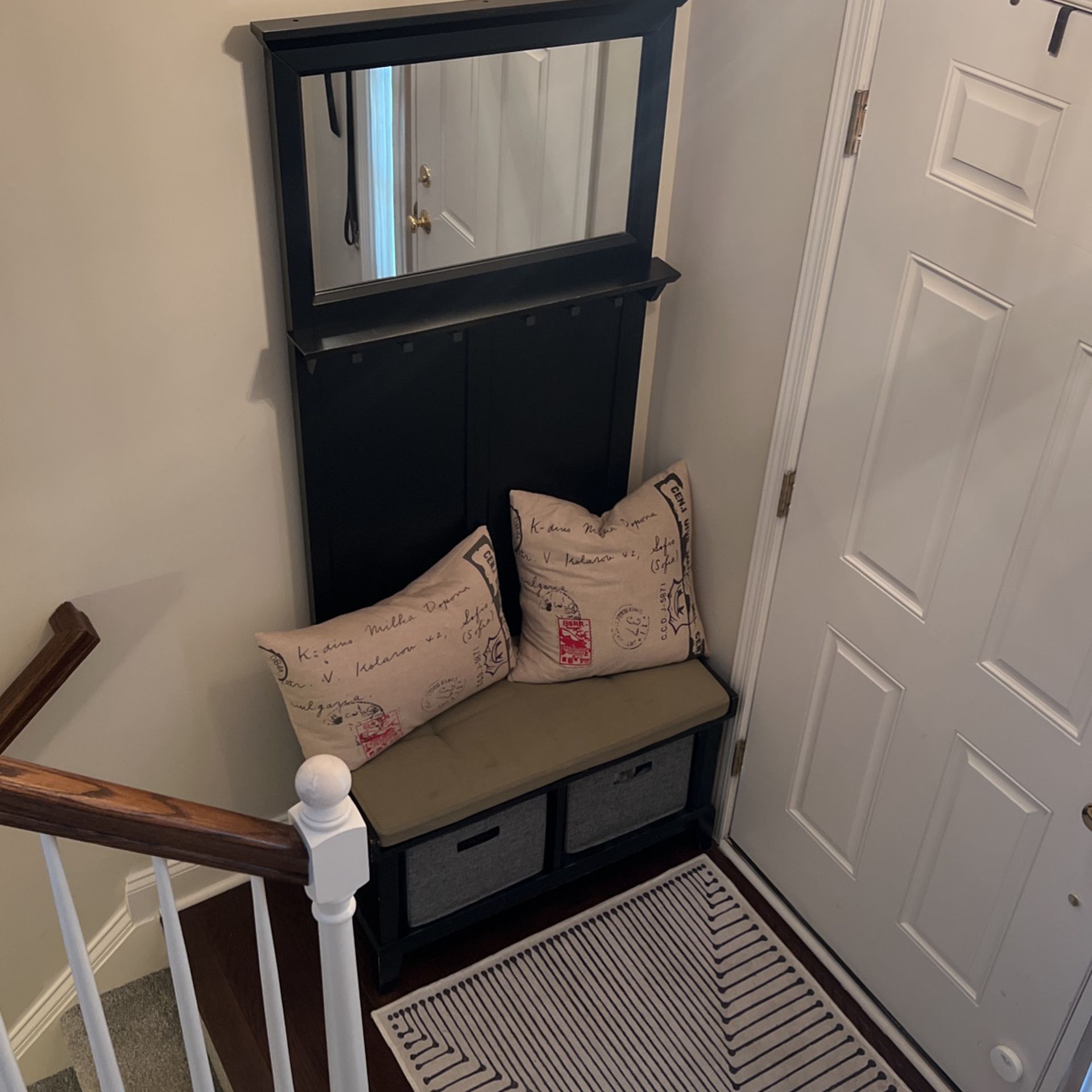Crate & Barrel Entryway Bench With Storage 