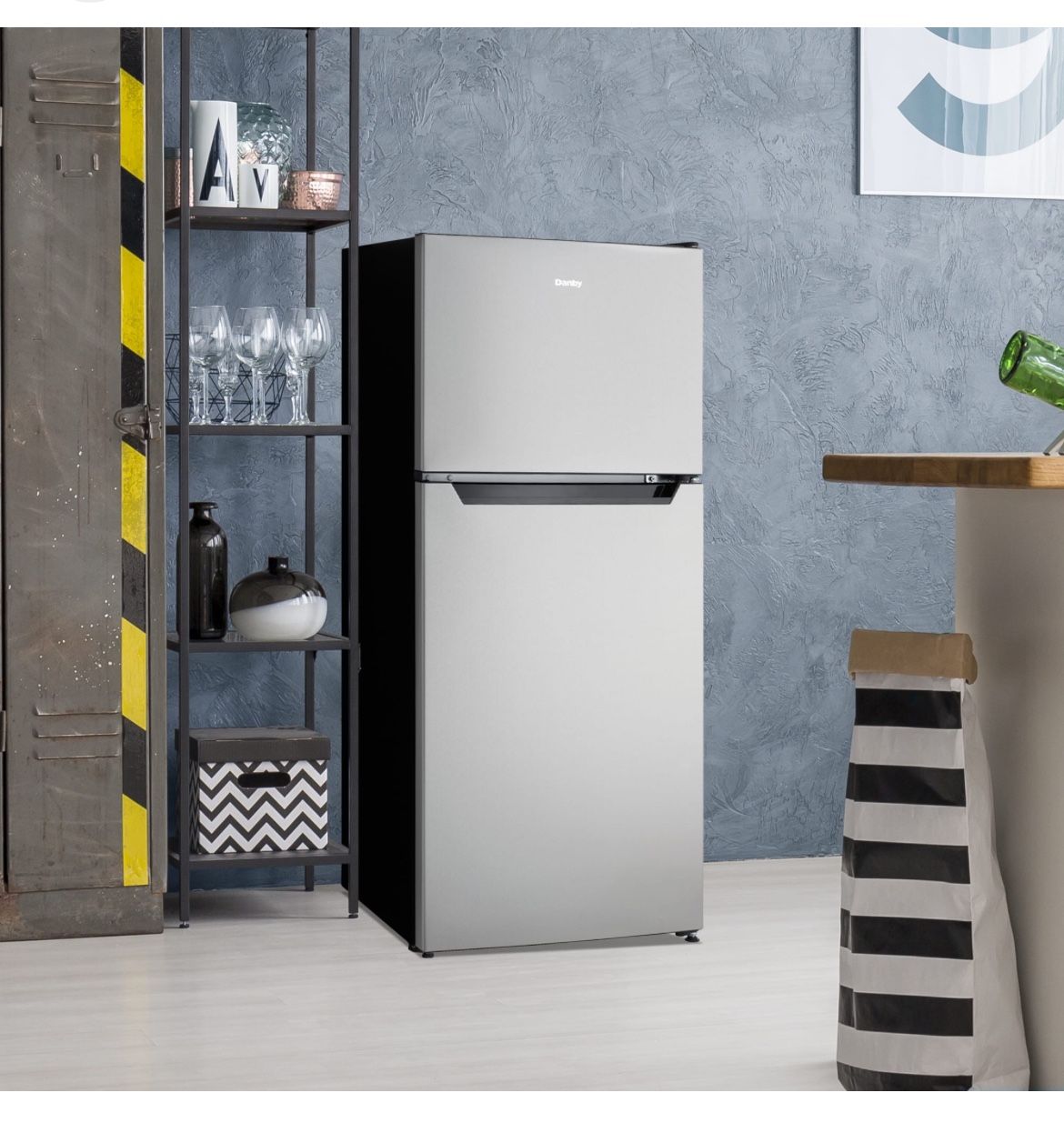 Gently Used Danby 4.2 cu. ft. Compact Fridge Top Mount in Stainless Steel SKU: DCRD042C1BSSDB-3