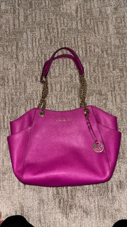Fuchsia Jet Set Michael Kors leather shoulder bag