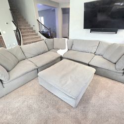 Cloud Couch 6 Piece Sectional and Ottoman