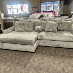 Big Soft Grey Sectional Couch