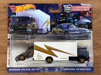 Hot Wheels Premium Team Transport Nissan Silvia S13 & Sakura Sprinter Brand New