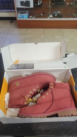 TIMBERLAND JUNIOR SZ6 BOYUS BURGUNDY A5U2Y  111890-1 JAR
