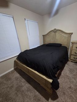 Queen Bed and Dresser with Mirror
