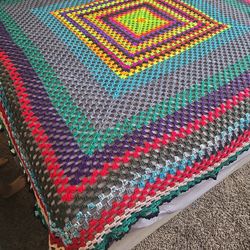 Vintage Crochet Blanket Throw