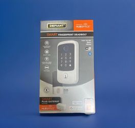 Defiant Hubspace Satin Nickel Square Biometric Fingerprint Touchpad Deadbolt