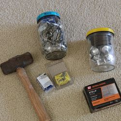 Moving sale! sledgehammer,screws and nails bundle
