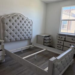 ALL NEW Queen bedframe + 2 bedside drawers+ 1 large dresser for sale