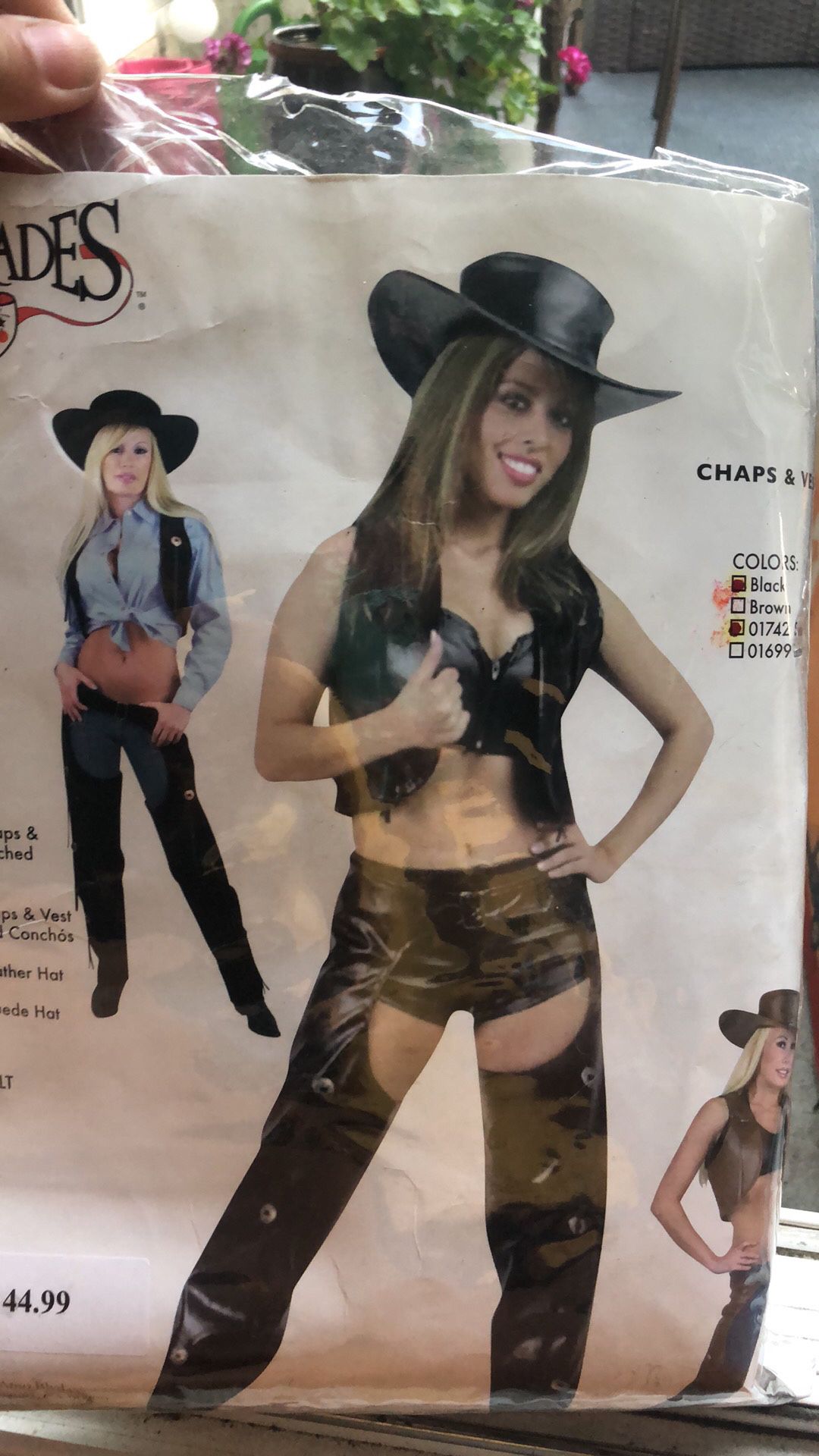 Halloween Costume Adult Black Chaps & Vest