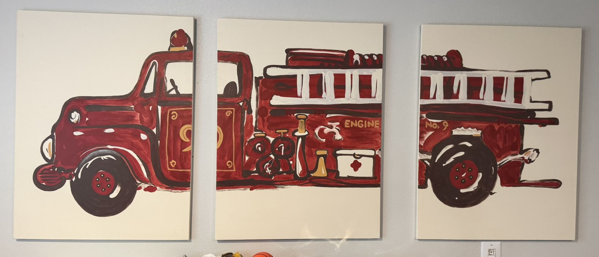 Pottery Barn Kids Fire truck Wall Art - Nursery Kids