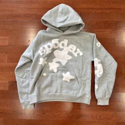Sp5der Grey Hoodie Large 