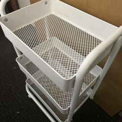 3 Tiered White Utility Cart 