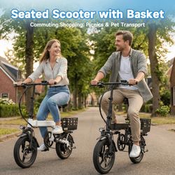 New Electric Bike for Adults, Ebike, Electric Bicycle with 432WH Battery,14" Folding Ebike, 18MPH,20+ Miles(MAX),500W Motor,Multi-Shock Absorbers,UL28