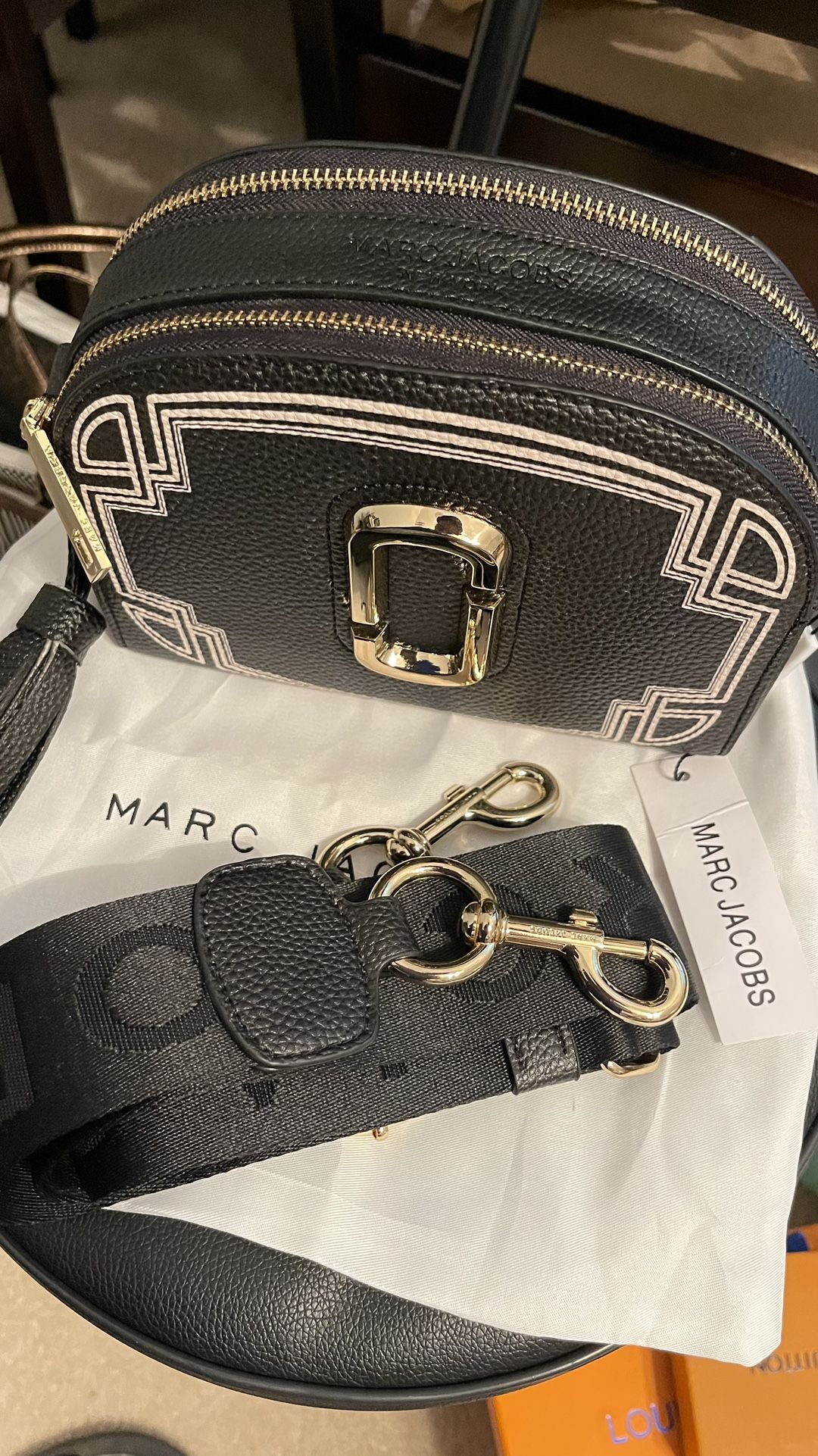 Beautiful Black Pebbled Leather Crossbody Bag