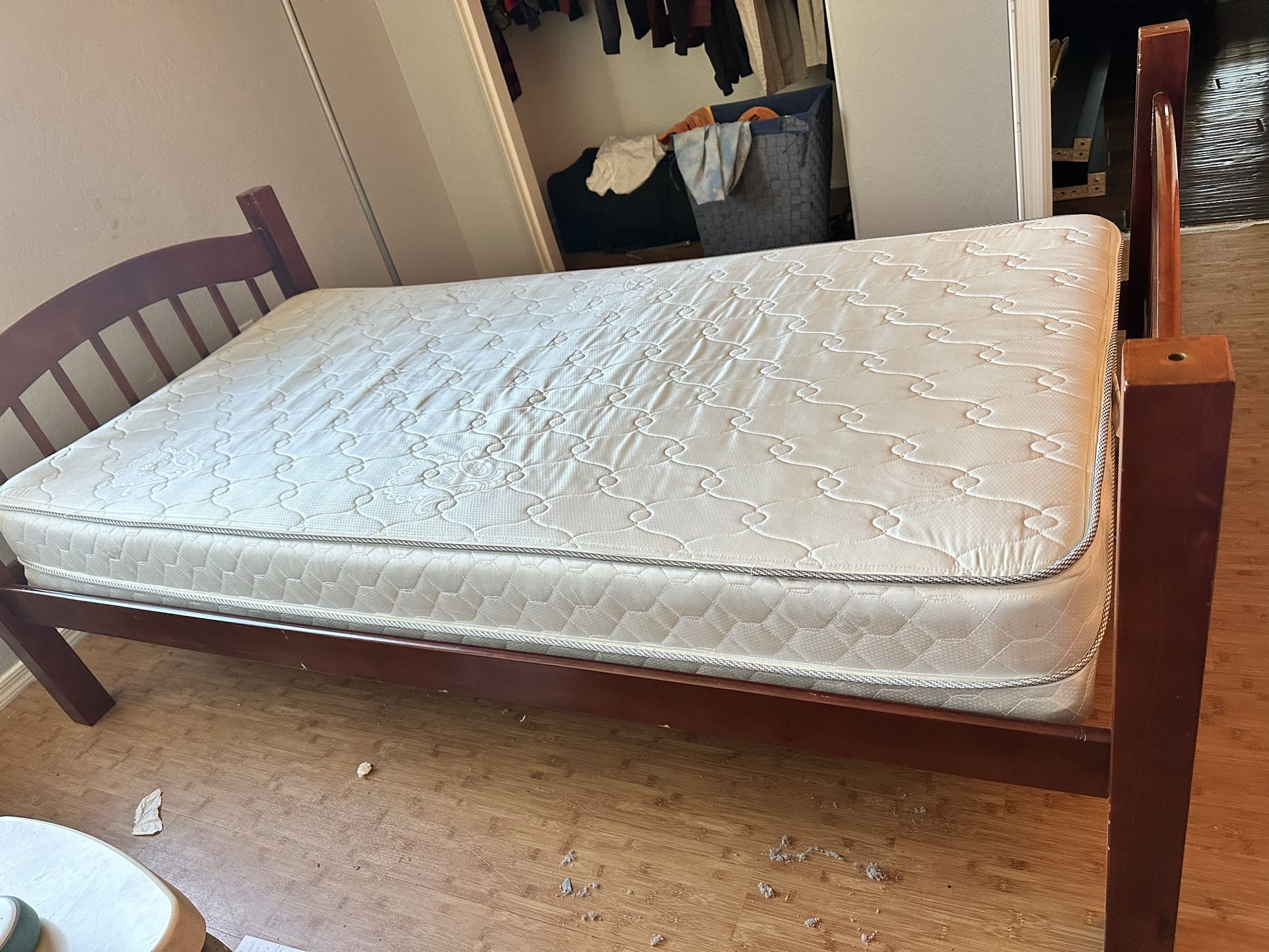 Twin Bed With Clean Mattress 