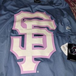 Rare NEW SF SAN FRANCISCO Giants Baby Blue/Pink Color Pack shirt Size Men's XL & XXL