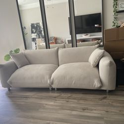 NEW-In box-Beige Deep Cushion Sofa