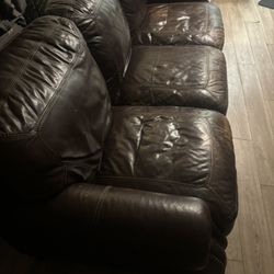 3 Seat All Real Leather Couch