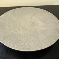Hammered Aluminum Pillar Candle Holder Jewelry Dish Made in India