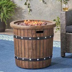 Outdoor 25" Light-Weight Concrete Round Fire Pit - New In The Box