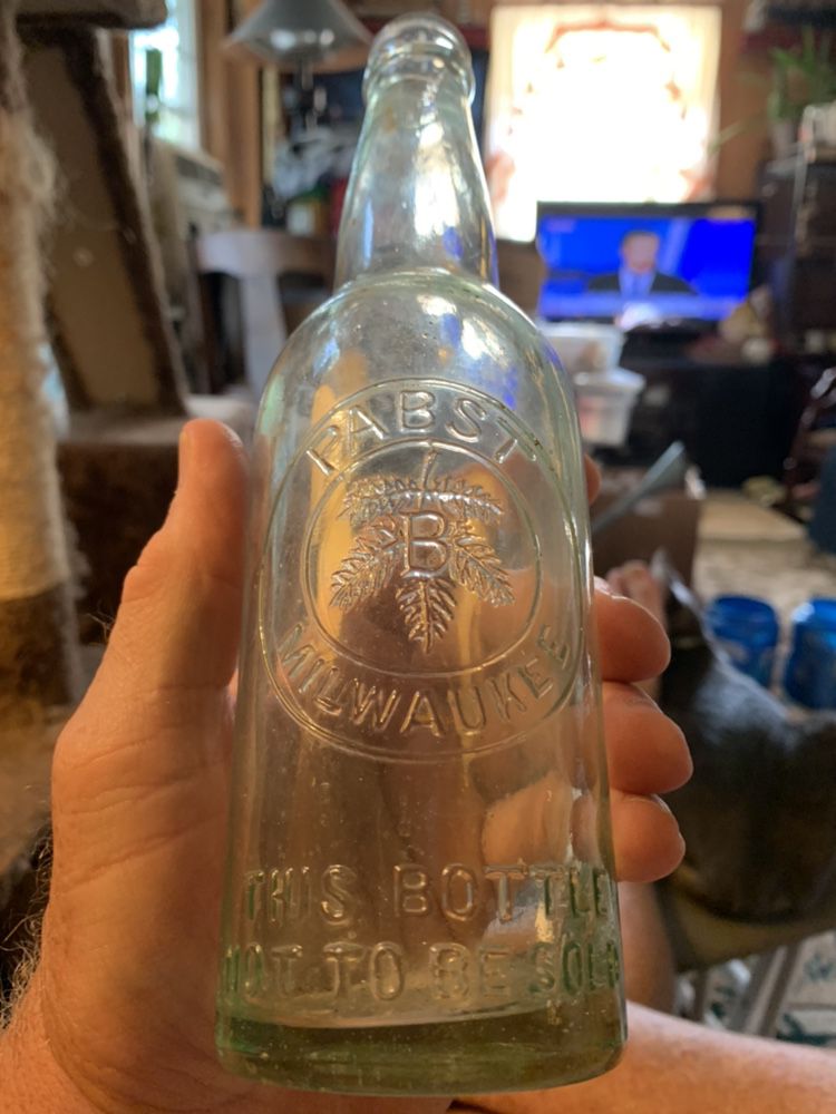 Antique Papst Beer Glass Bottle 