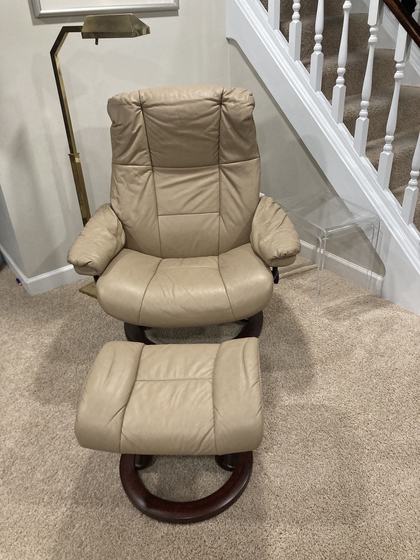 Ekornes “Stressless” Recliner With Ottoman 