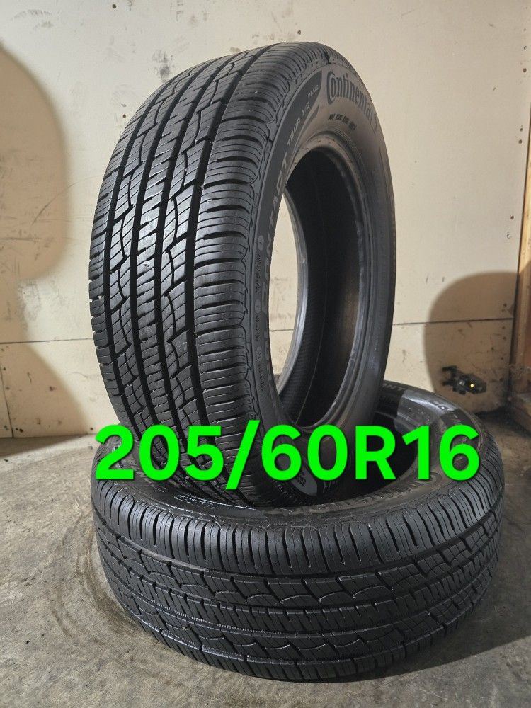 205/60/16 Tires Continental ControlContact Tour A/S Pair of 2
