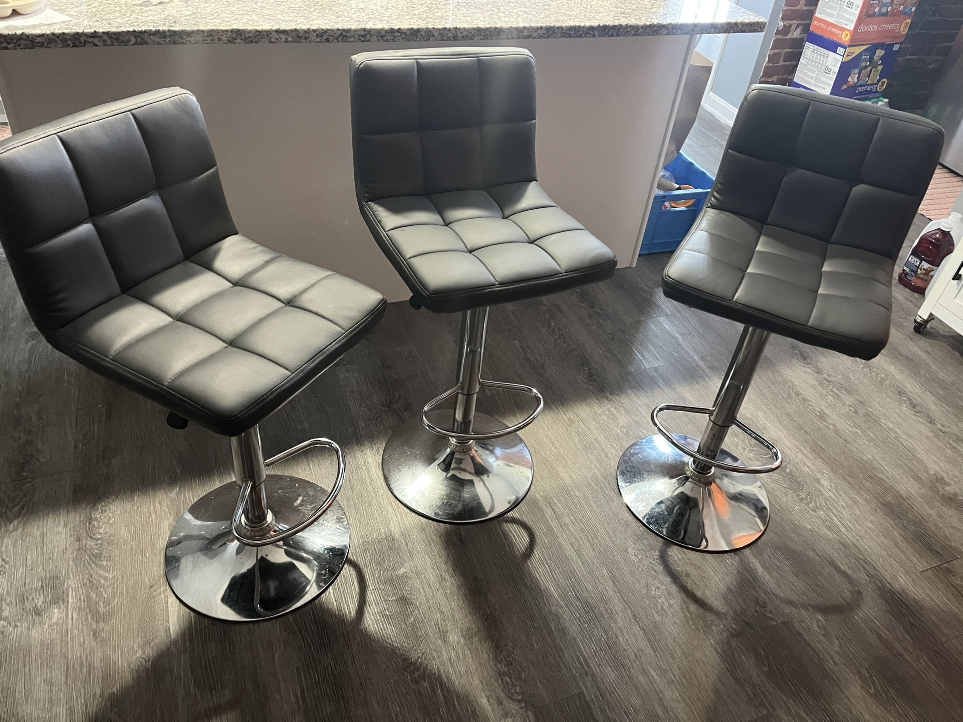 3 Gray Bar Stools