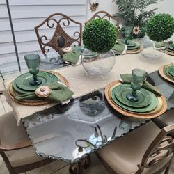 7 Piece Marble Dining Set (table and chairs)