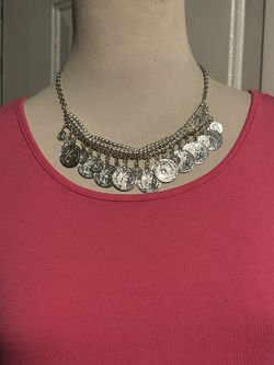 Boho necklace with oriental coins