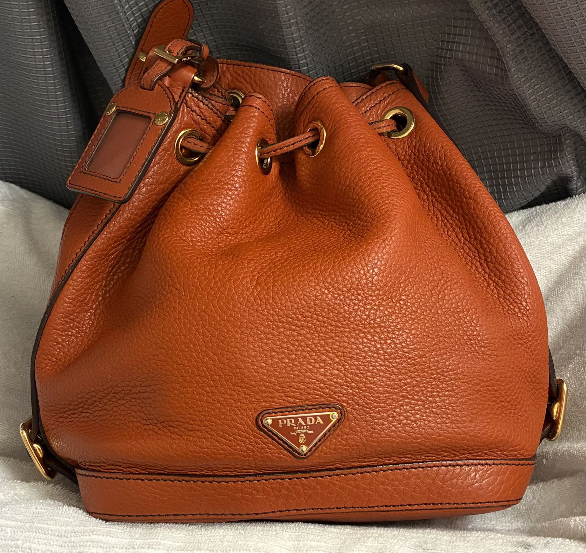 Prada Vitello Daino Leather Orange