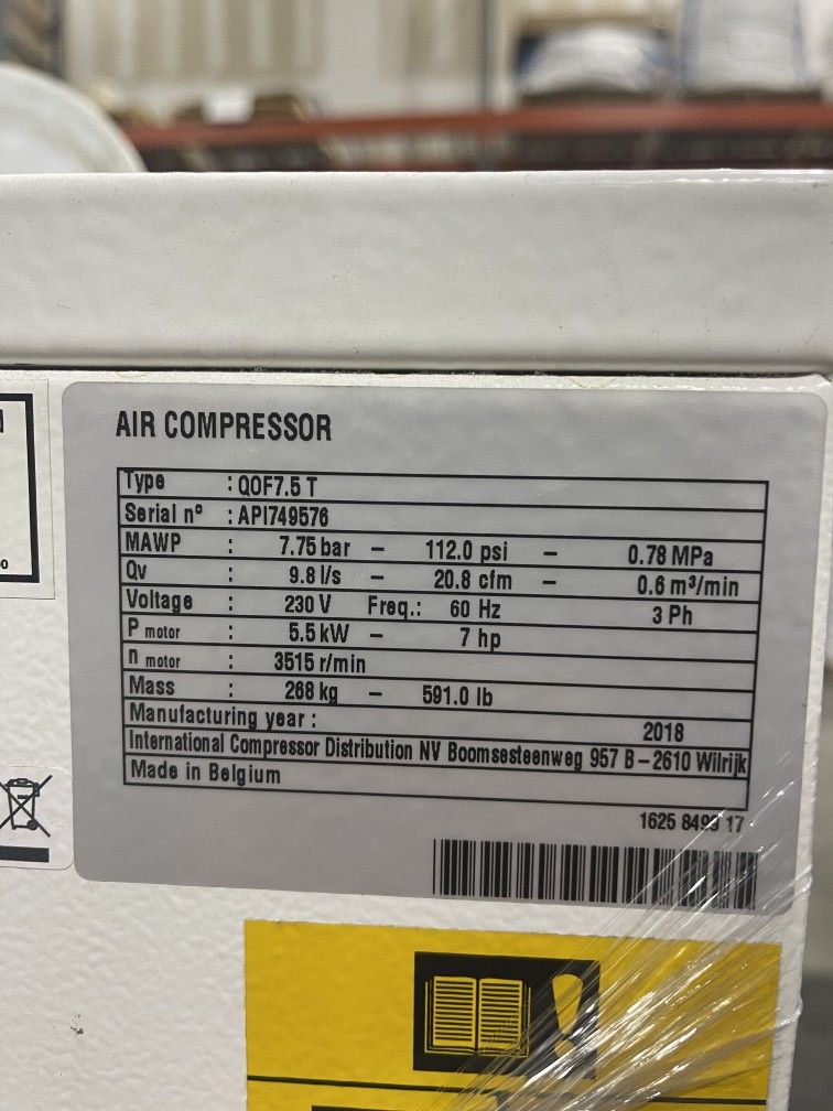 Quincy Air Compressor 7 Hp With Air Dryer
