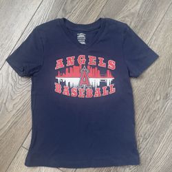 Angel’s Baseball V-Neck Shirt, Girls Size S 6/6X