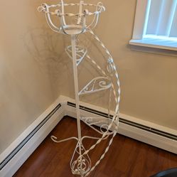 MCM Vintage Wrought Iron Spiral Plant Holder.  