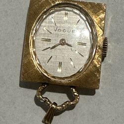 Vintage 10k GF Vogue Art Deco pendant watch Requires Battery