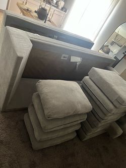 Gray Fabric Sectional Sofa